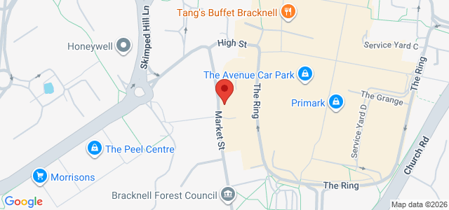 Map showing Tasty Bun - Bracknell in Bracknell